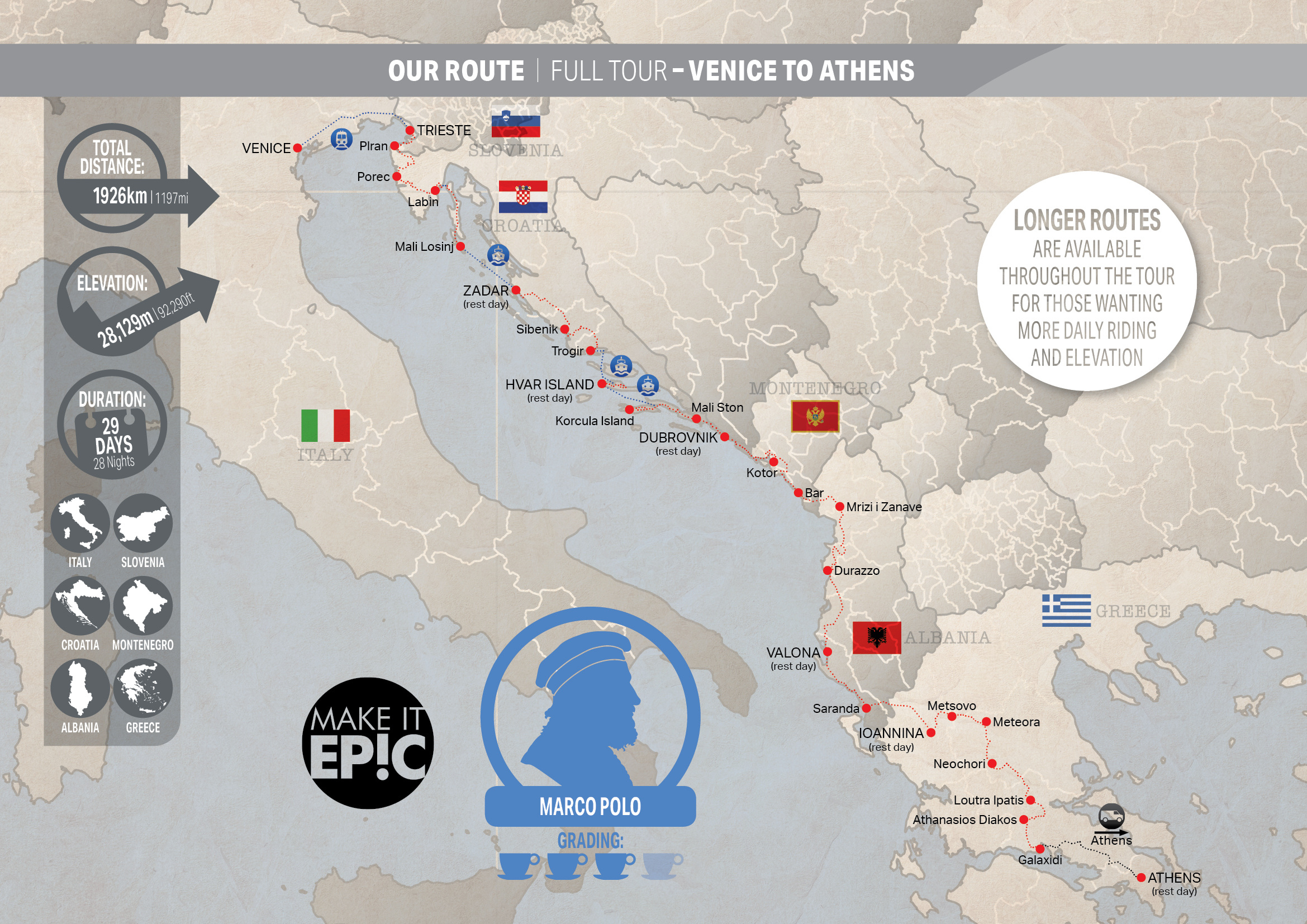 Overview Map Marco Polo Tour