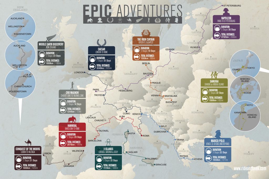 European Epic Bike Tours Map